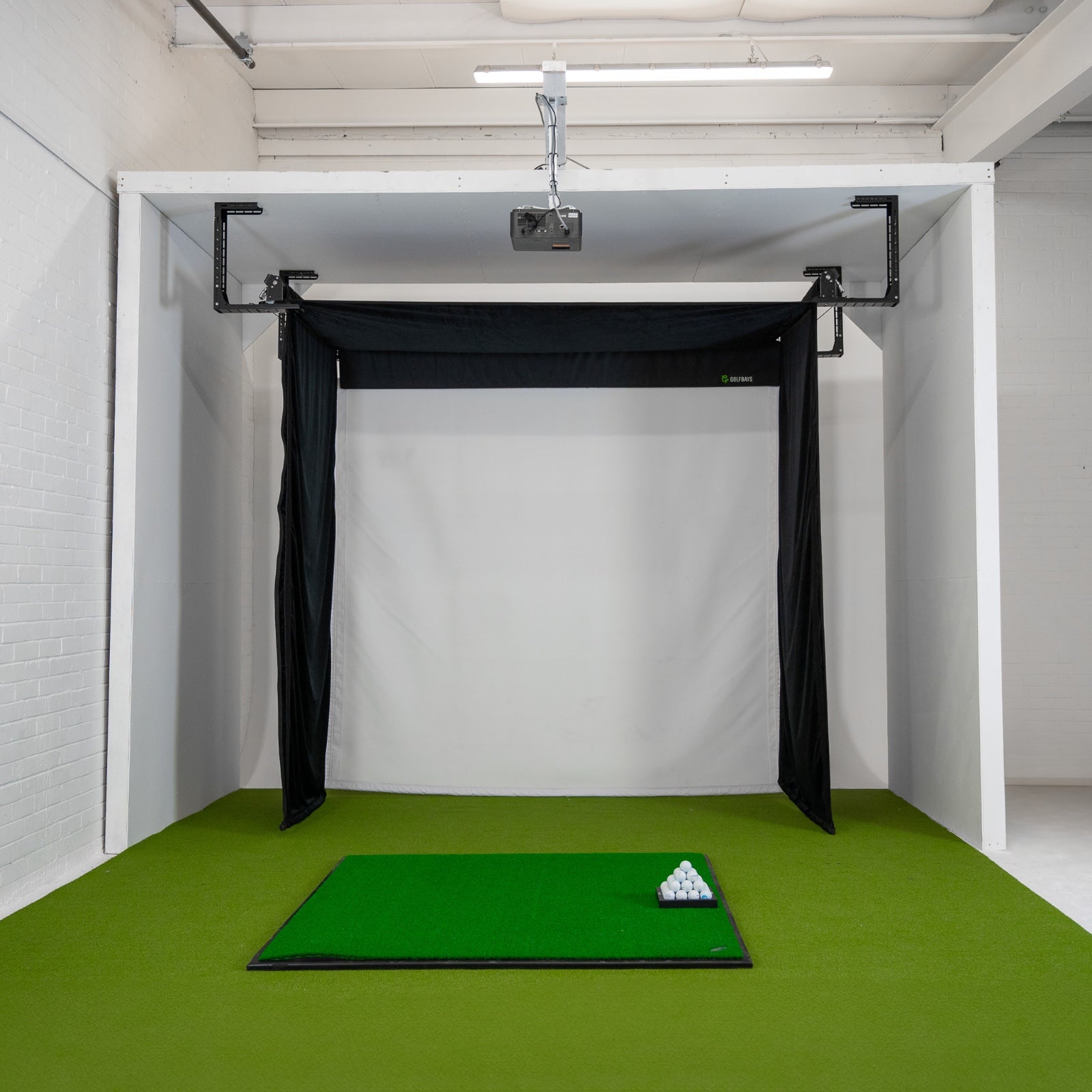 Golfbays Retractable Simbox Golf Simulator Enclosure - W 3.2m x H 3m x D 1.2m