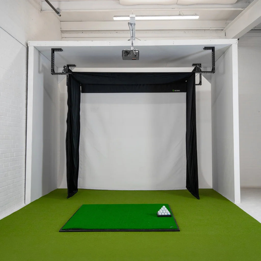 Bushnell Launch Pro Indoor Retractable Simbox Home Golf Simulator Package